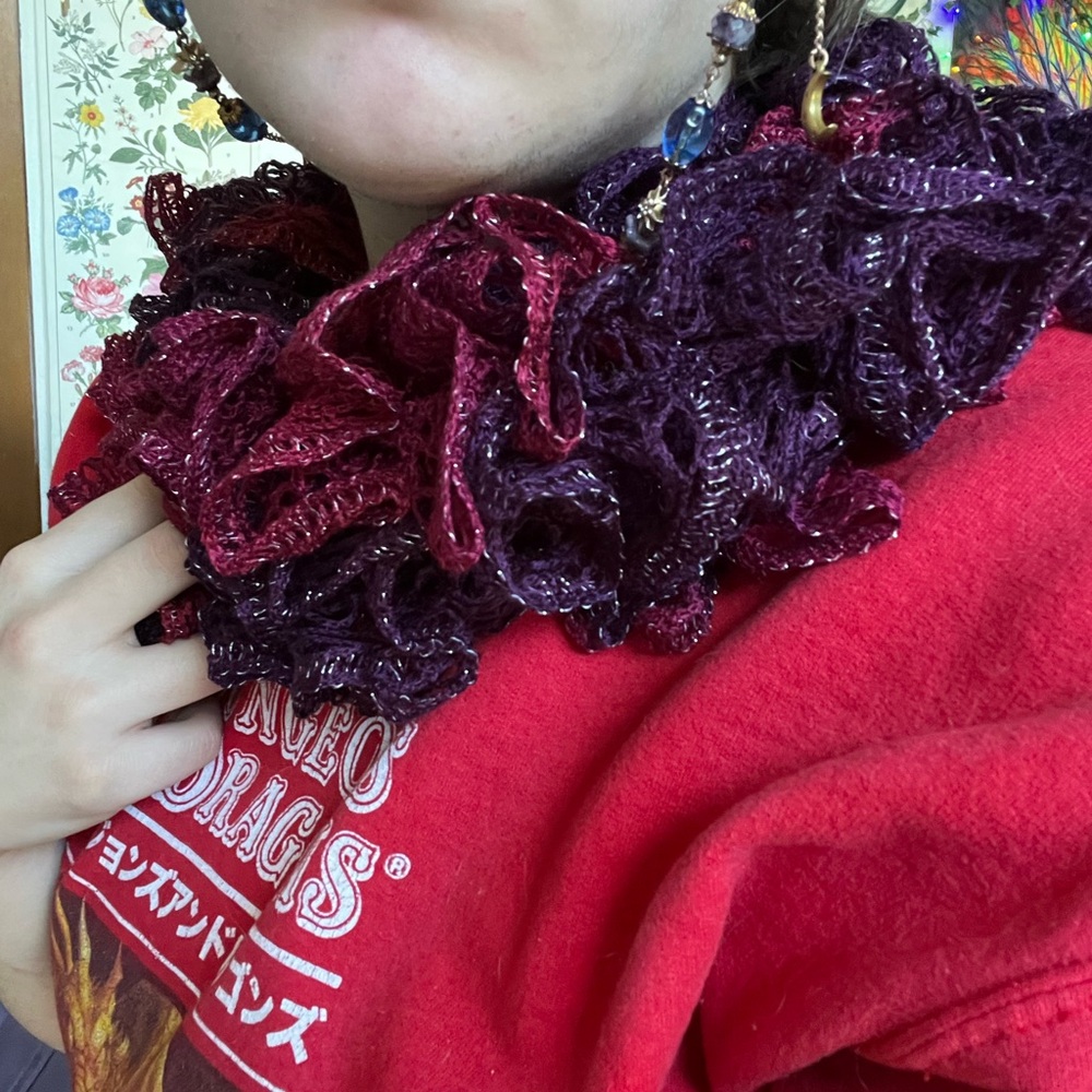 Handmade ruffle wrap scarf